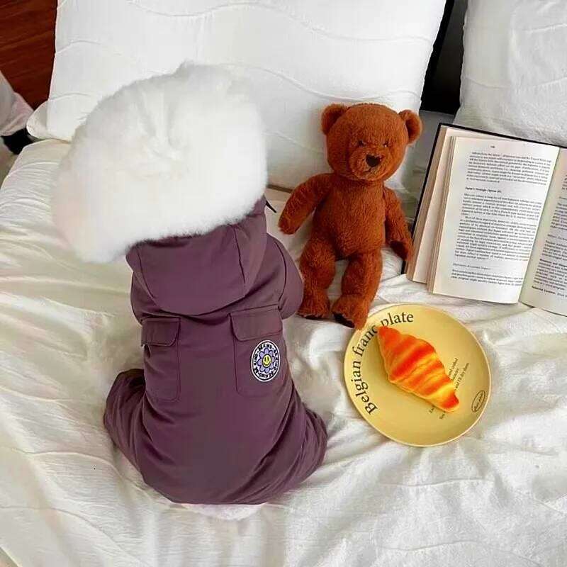 Winter Jacket Pet Four Legged Clothes Fashion Pocket Warm Coat Puppy Jumpsuit Chihuahua Bichon Costume Dog Supplies XJ251225