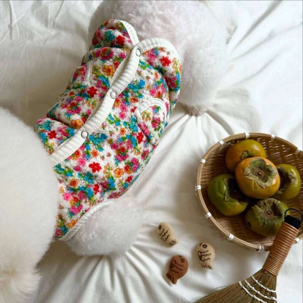 Classic Floral Dog Vest Maltese Winter Coat Bichon Frise Warm Cotton Teddy Short Jacket Pet Supplies XS-XL XJ251225