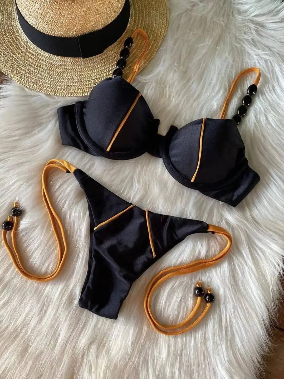 New Sexy Push up Bikini Set Swimsuit Women's low-waist Swimwear For Female Two Piece Beachwear 2023 Bathing Suit dongdumaoyi