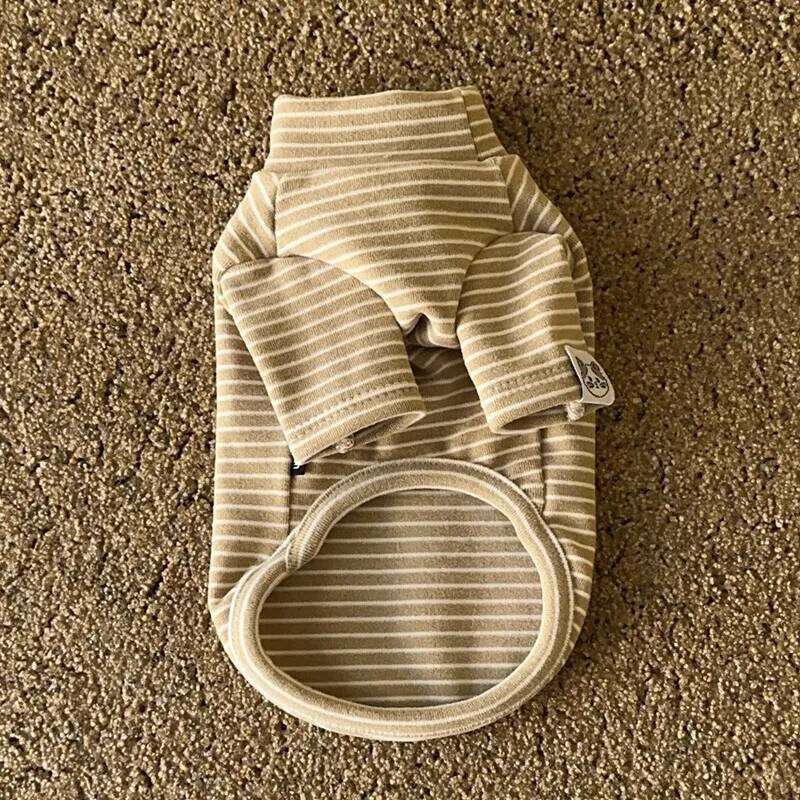 Pet Bottoming Shirt Teddy Beige Striped Vest Bichon Frise Winter Warmth Clothes Maltese Soft two-legged Clothing XS-XL XJ251225