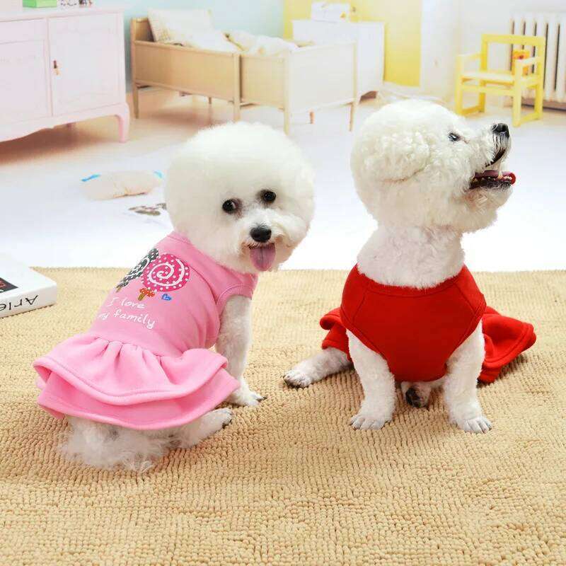 Teddy Skirt Pet Clothes Dog Dresses for Small Dogs Cotton Puppy Cat Dress Christmas Princess Costume Chihuahua Pets Clothing XJ251225