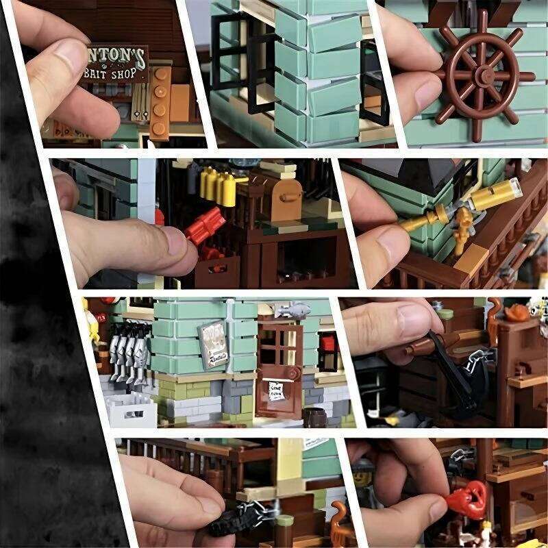 2643-Piece Fisherman's Hut Building Block Set - Suitable for Adults 14+! Build a Detailed, Ocean-Themed Fishing House Using High-Quality Parts W2 - view 4