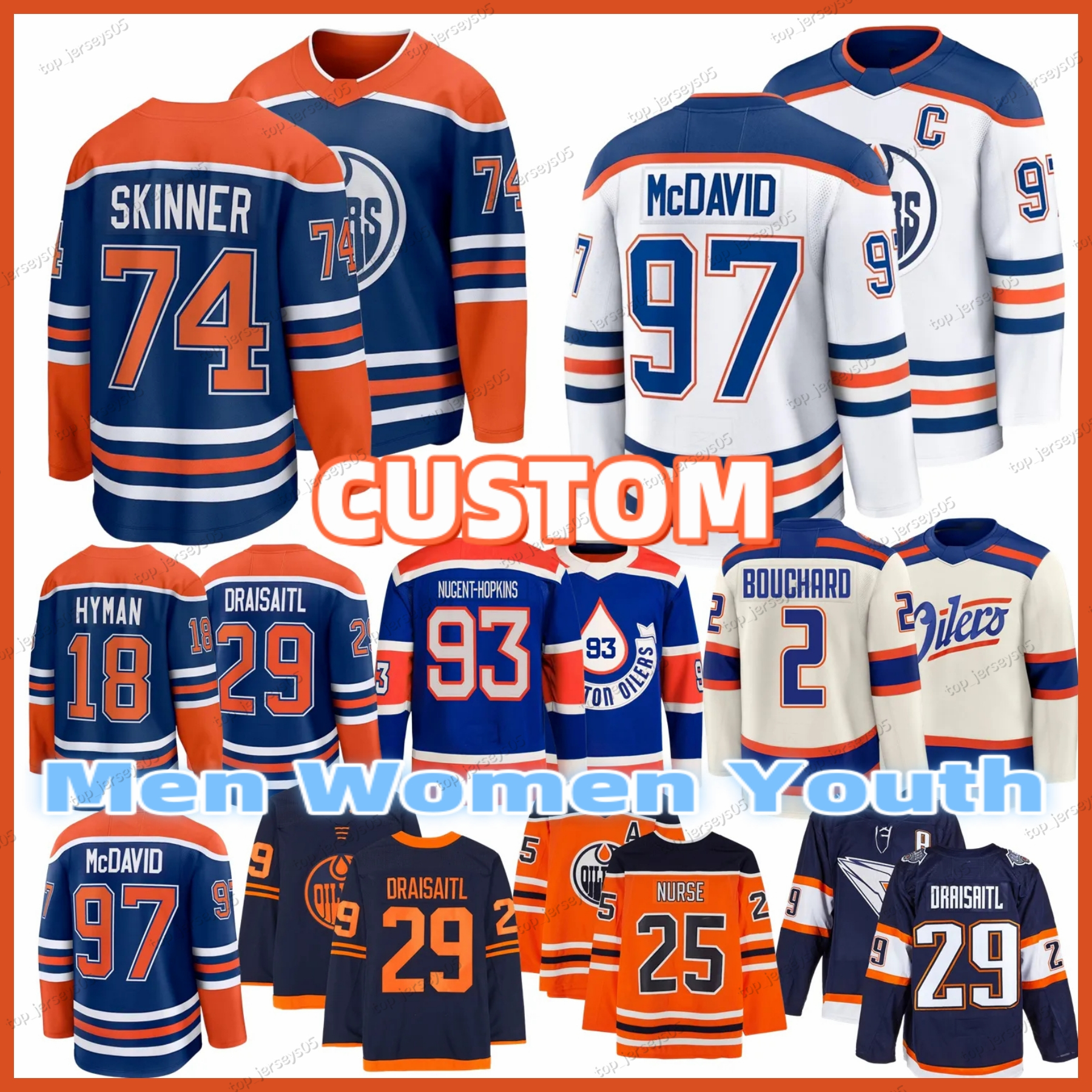 97 Connors McDavids Edmonton Hockey Jersey Oilers Jersey 29 Leon Draisaitl Ryan Nugent-Hopkins Matt Savoie Tristan Wayne Gretzky Jarry Ekholm Zach Hyman