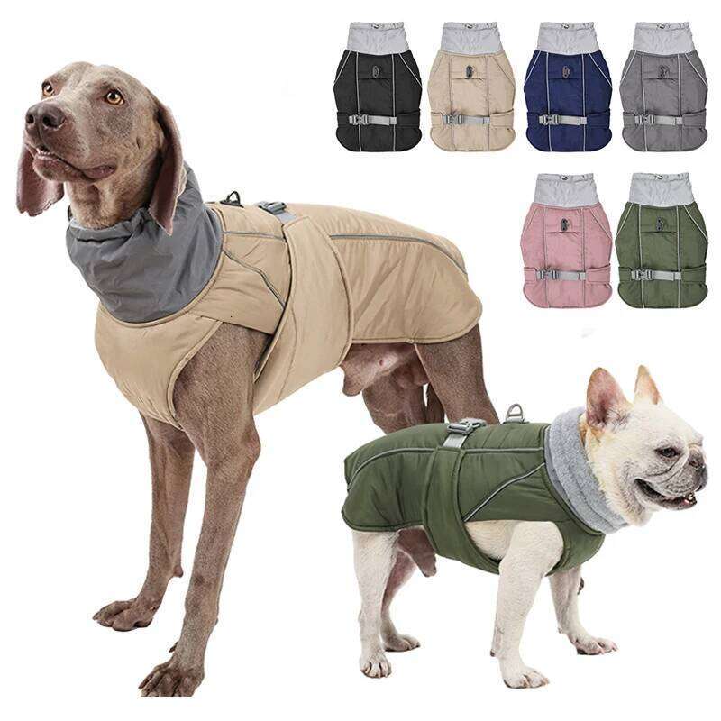 Clothes Luxury Winter Jacket for Small Medium Large Dogs Waterproof Soft Padded Warm Pet Coat Safety Reflective Dog Outfit XJ251225