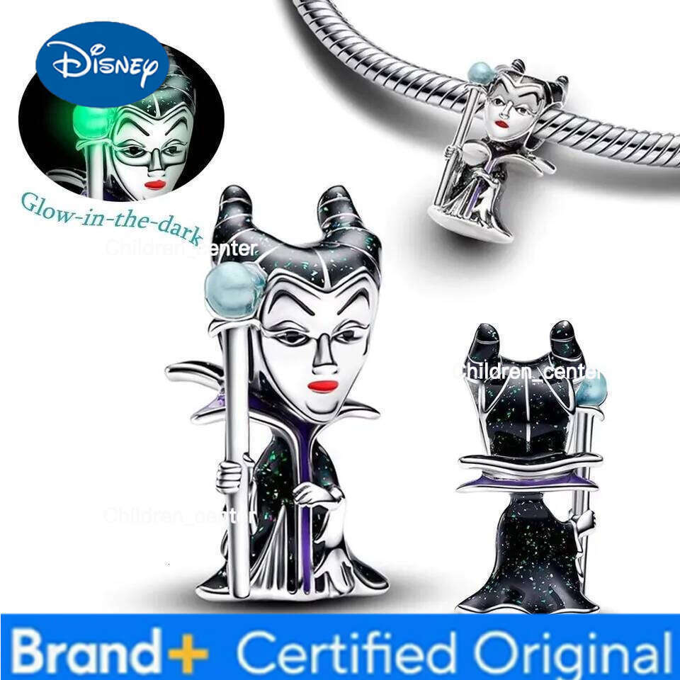 Disney Miniso 925 Silver Jewelry Villians Full Collection Set Cruella De Vil Maleficent Charm Fit Original Bracelet Accessories H260108