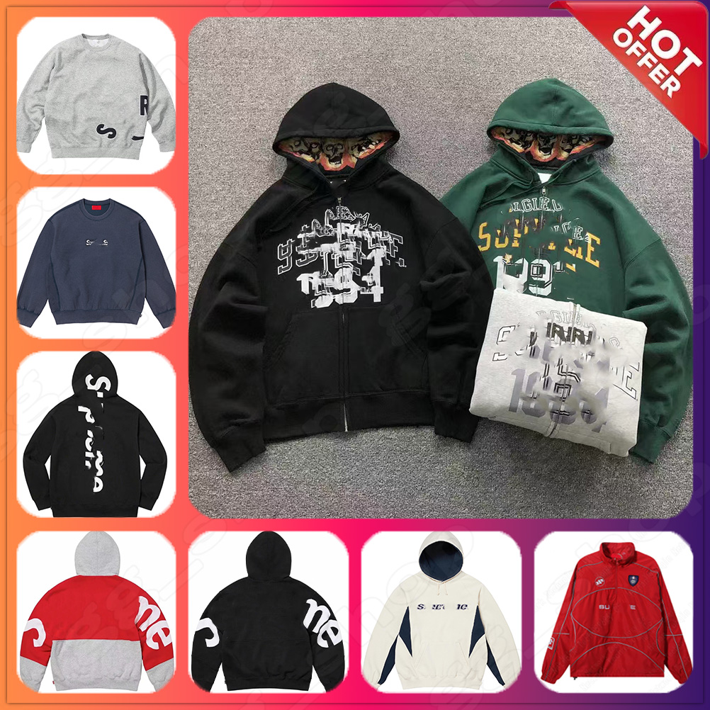 Men's hoodie designer hoodie Supremely American street fashion brand letter embroidery hoodie men's pure cotton plus size sweat absorbing y2k hip hop hoodie