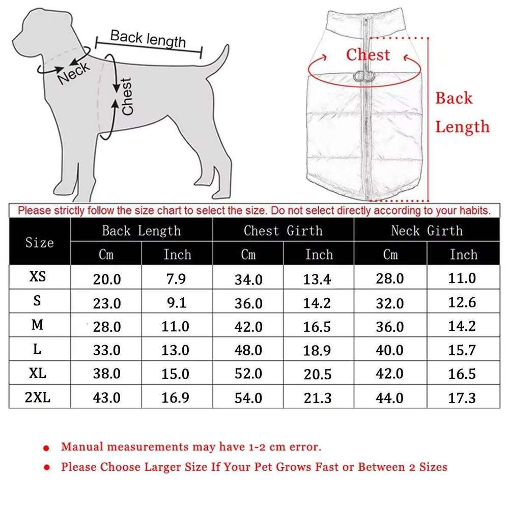 Waterproof Pet Jacket Winter Warm Dog Clothing Outdoor High Neck Vest Coat With D-ring For Small Medium Dogs Cats Chihuahua XJ251225