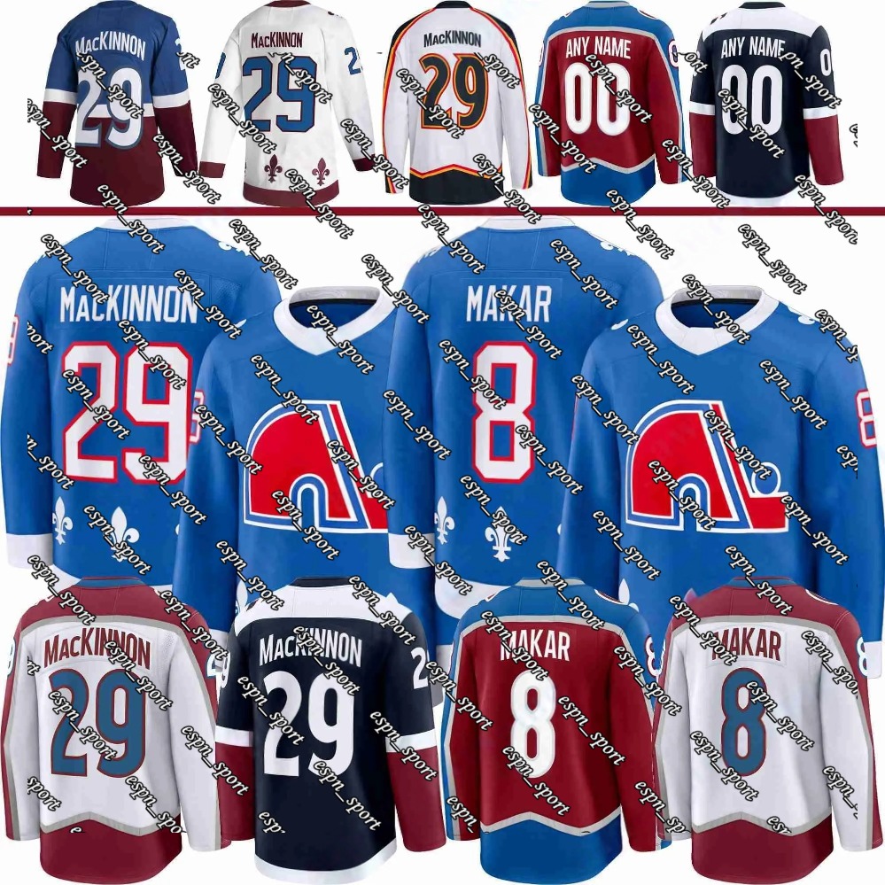 8 Cale Makar Nathan MacKinnon colorado hockey jersey Brent Burns Gabriel Landeskog Mackenzie Blackwood Valeri Nichushkin Devon Toews jerseys