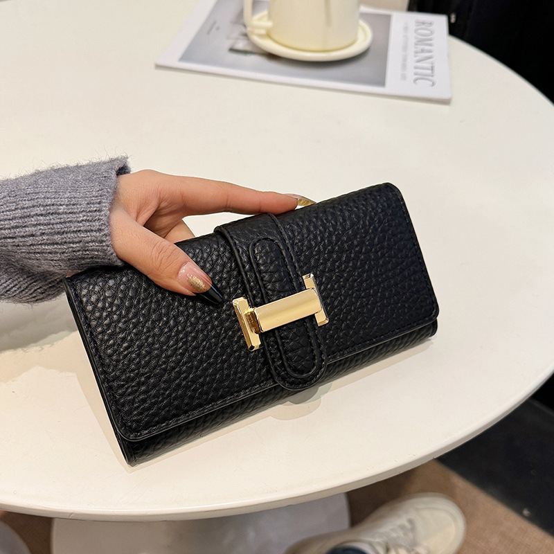 Luxury hand-held wallet, women's long wallet, large-capacity trifold multi-card holder, multifunctional short luxury wallet, fashionable retro me