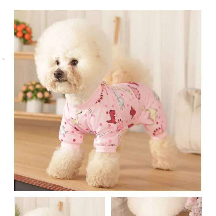 Dog Pajama Small Dogs Cotton Soft Material Stretchable Puppy Clothes for Chihuahua Yorkie Dinosaurs Design Pet Apparel XJ251225