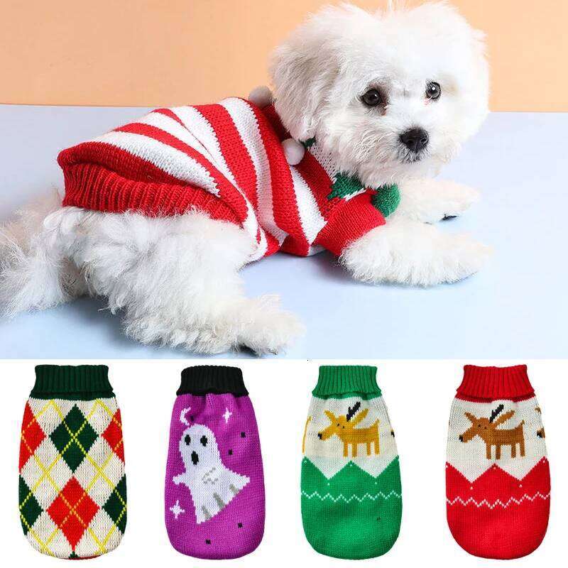 2023 New Arrivals Puppy Clothes Fashion Warm Dog Sweater for Small Dogs Cats Pomeranian Dachshund Autumn Winter Pet Clothing XJ251225