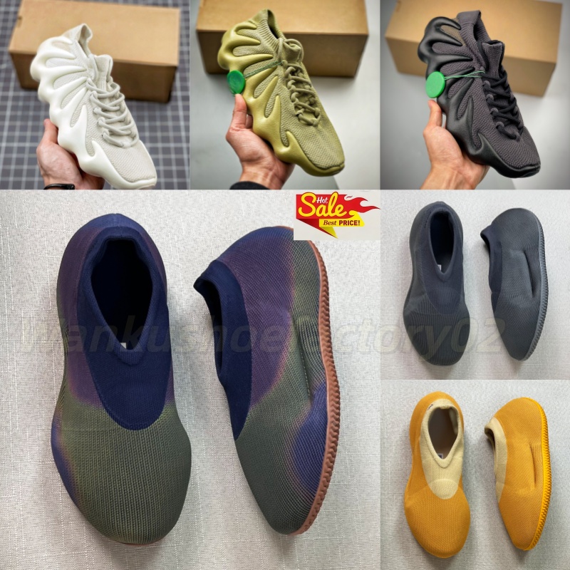 Designer unisex casual knitted mesh shoes Thick soled for height increase breathable with retro color blocking trendy Colors black gray yellow green