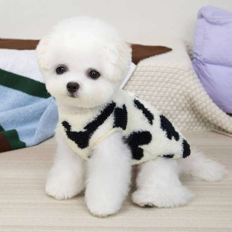 Fleece Warm Sweater Autumn Soft Dog Clothes Luxury Puppy Hoodies Animal Print Cat Vest Pet Pullovers Poodle Apparel XJ251225