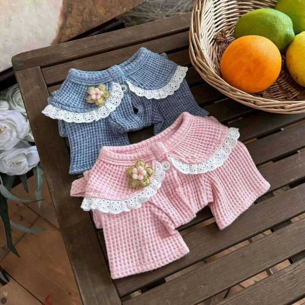 Pet Collar Jumpsuit Spring Autumn Base Shirt Waffle Top Pullover Four Legged Pants Warm Dog and Cat Puppy Clothes XJ251225