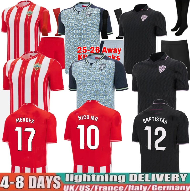 25 26 Deportiva UD Almeria Soccer Jerseys LOPY MELERO Union 2025 2026 SUAREZ ARRIBAS Football Shirts ROBERTONE LEO BAPTISTAO EDGAR Men Uniforms kids kits Set