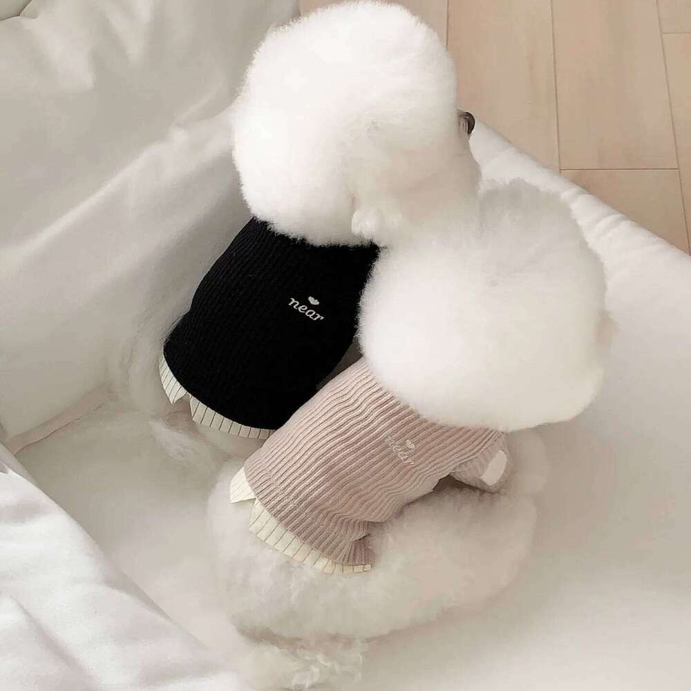 Teddy Two-Piece Knitted Base Layer Pet Clothing Dog Patchwork Embroidered Vest Bichon Frise Winter Warmth Garment XJ251225