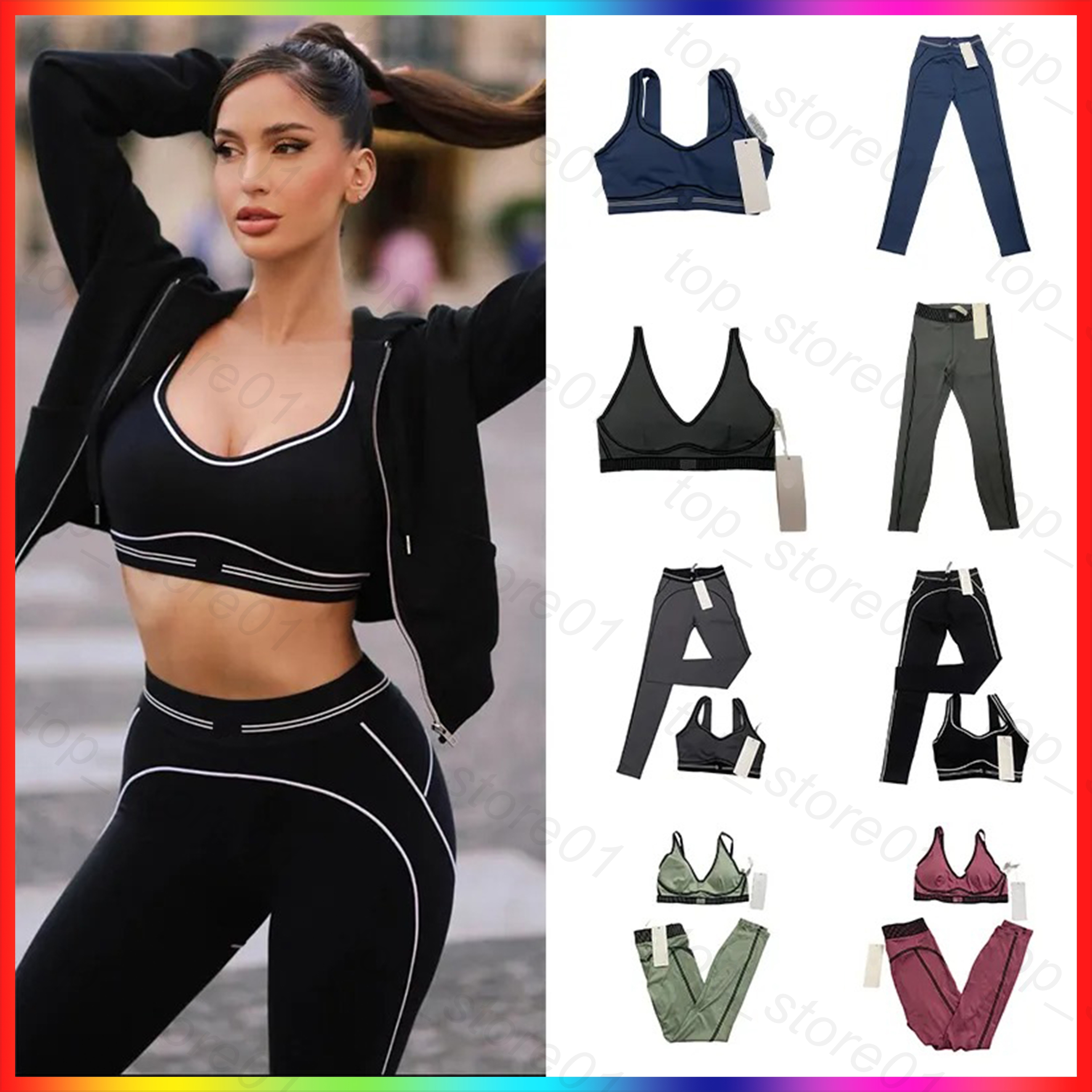 NEW 10A yoga exercise set 2 piece bra+pants sets high end minimalist sports clothing sportswear designer women gym bra leggings clothes Sets pilates