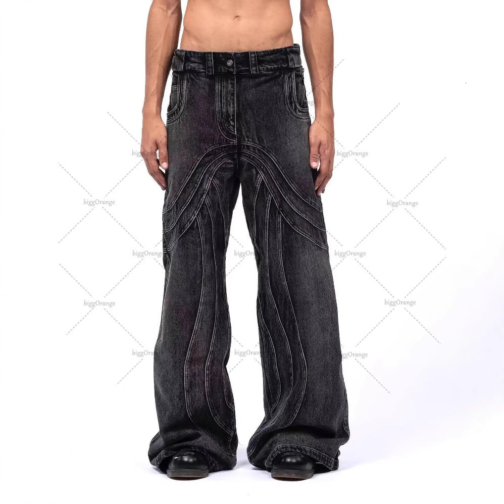 Y2K Punk HipHop Jeans for Men and Women 2024 Autumn Streetwear Coastal Distressed Style 250929