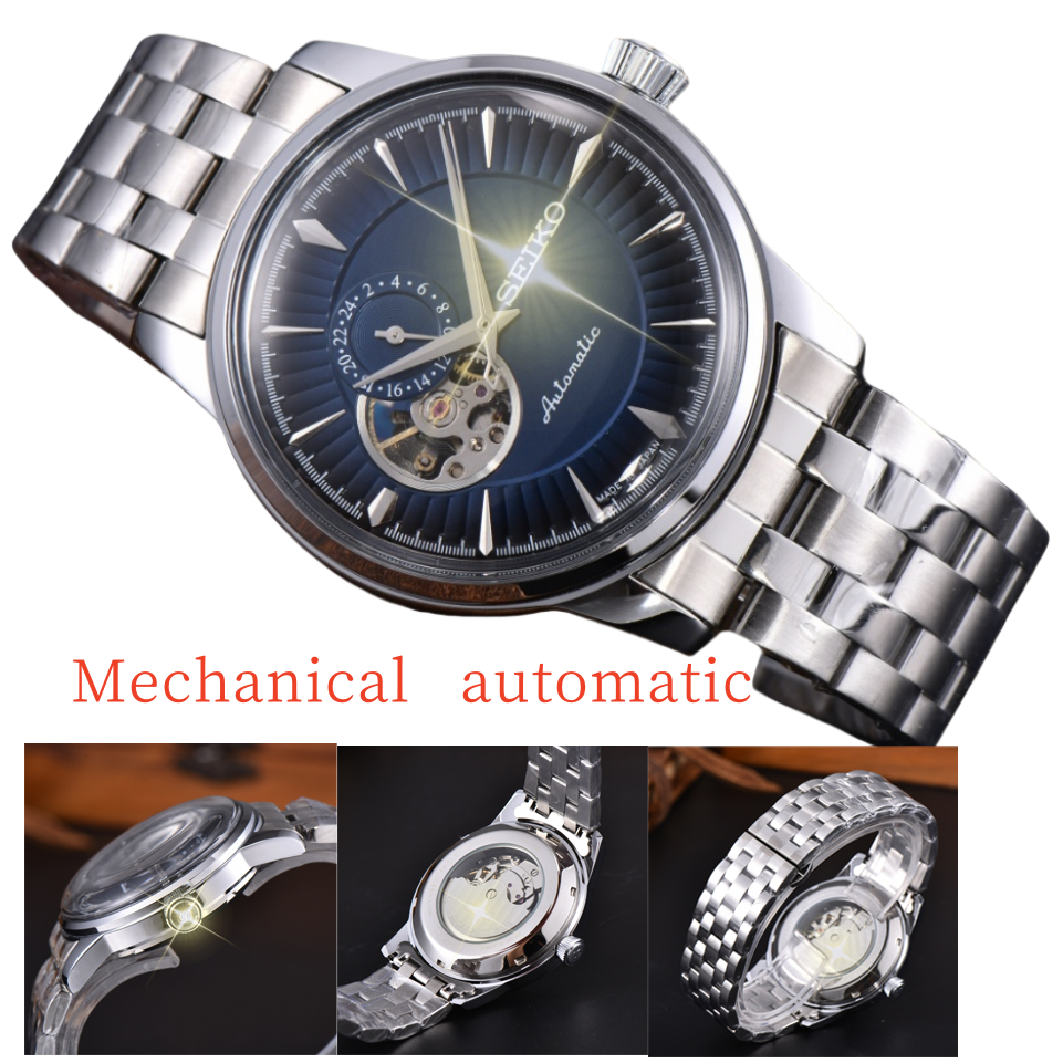 HOT brand Womens mens SEIKOity Automatic movement wristwatches comfortable rubber Mechanical automatic watch quality watches montre de luxe gold watch 2211