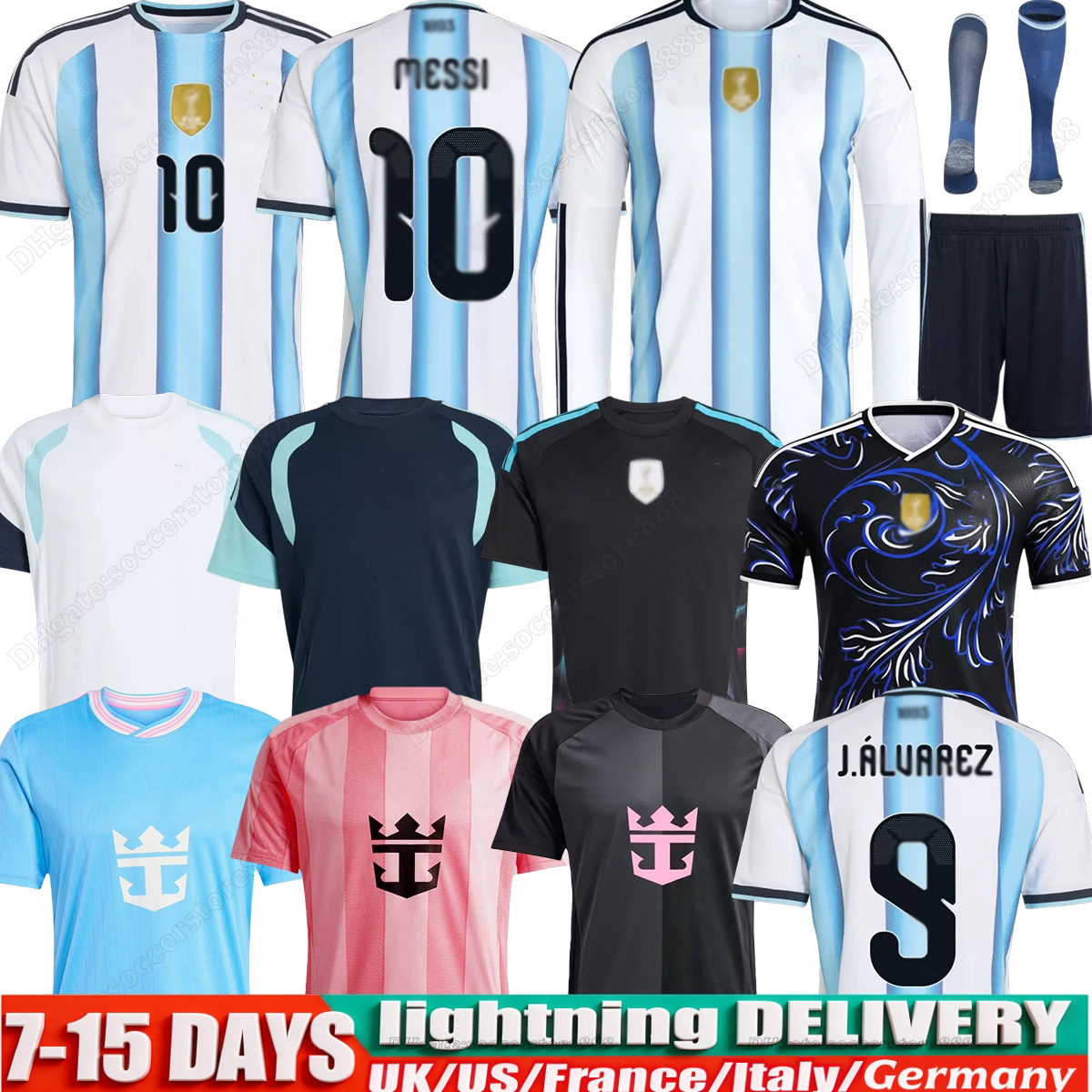 ArGenTinAs MESSIS Soccer Jerseys S-4XL 2026 2027 National Team Home Away Fans Player Men kids Miamis Football Shirt Kit MAC ALLISTER DYBALA DI MARIA MARTINEZ 26 27
