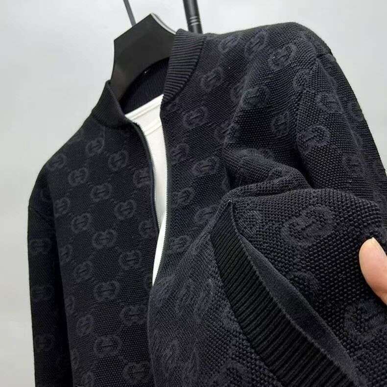 Autumn Winter New Cardigan Men's Trendy Brand Casual Stand Collar Knitted Sweater Baseball Jacket Medium Thick