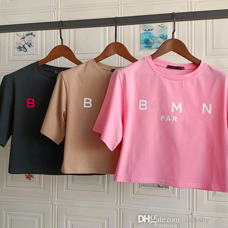 Womens Designer T Shirt Crop Top Letters Printed Tee Shirt Summer T-Shirt Female Casual Short Sleeves Crew Neck Tops