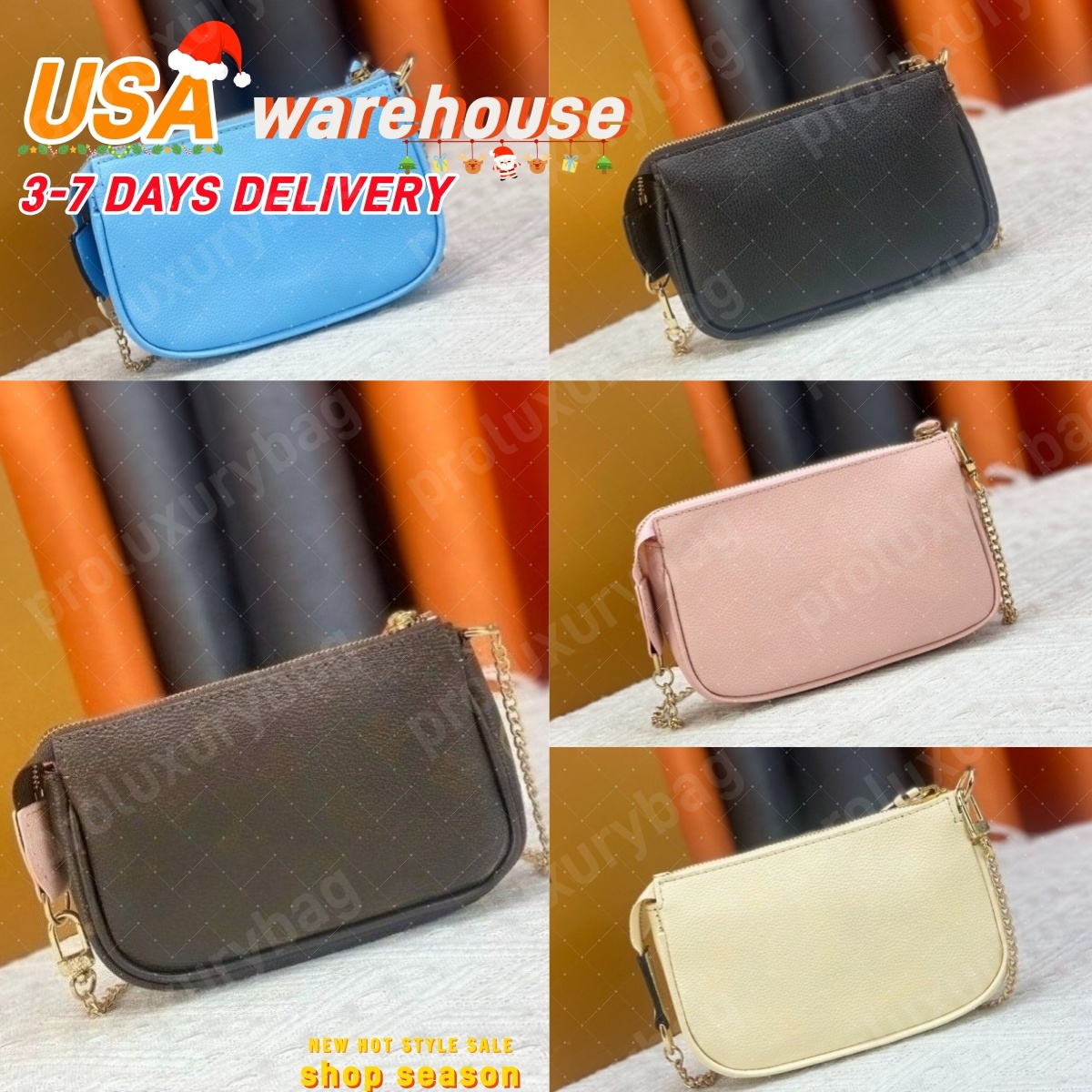 Fashion Mini Chain Bag Designer Womens Canvas Pouch Evening Clutch Zippy Chain Wallet Coin Purse Phone Sling Card Holder Coin Purses Wallets