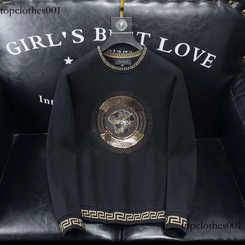 SANRAN New Sequin Embroidered Crew Neck Casual Versatile Sweatshirt Fashion Trend Men's Base Shirt