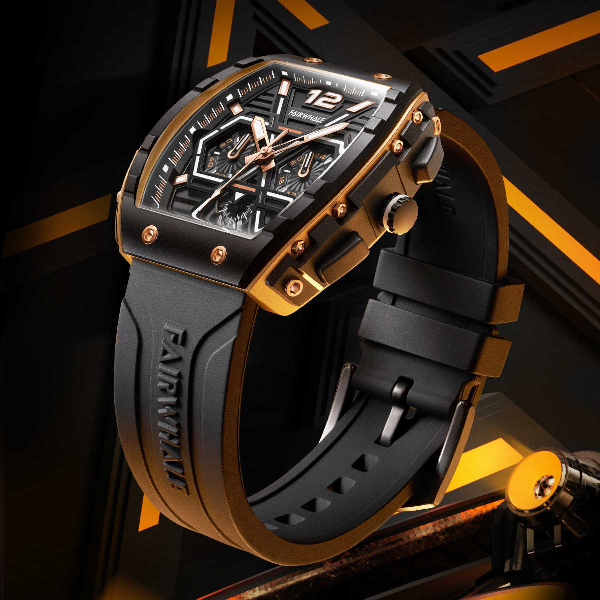 Mark Fairwhale Brand Mens Watch Multifunctional Cool Three-Eye Stylish Quartz Watch J260109