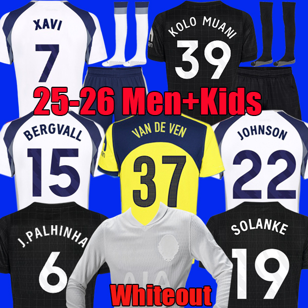 25 26 MADDISON KUDUS XAVI soccer Jersey KULUSEVSKI KOLO MUANI 2026 ROMERO VAN DE VEN SOLANKE BERGVALL RICHARLISON J.PALHINHA Football Whiteout kit shirts men kids set