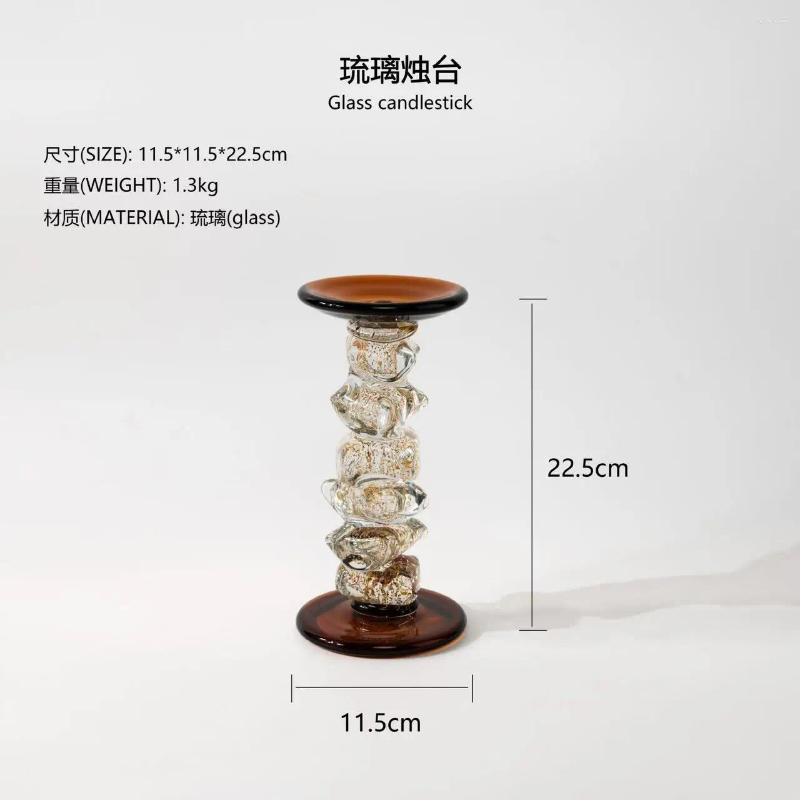 Candle Holders Glass Irregular Transparent Splicing Candelabrum Candlestick Wedding Table Home Decoration Accessories XJ260305