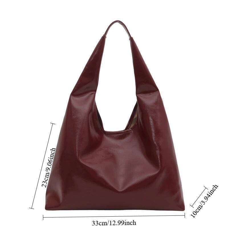 Large Capacity PU Leather Hobo Retro Red Bags Autumn Winter Shoulder Bag for Women 2025 New Trend Y2K Handbags and Purses Tote XJ260109
