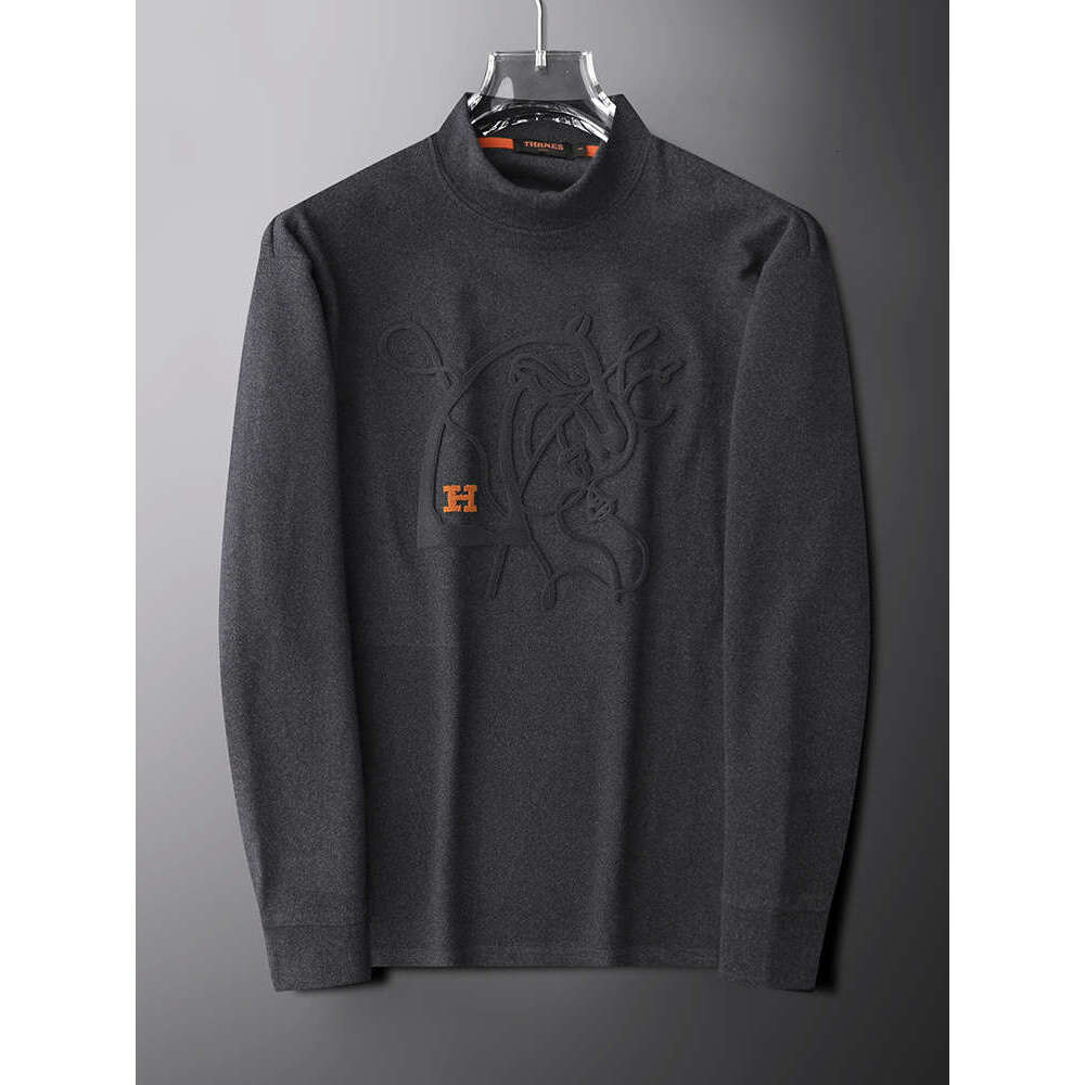 2025 Half Turtleneck Layer Thermal Fleece Warm Long Sleeve T-Shirt Base Shirt Men's Sweatshirt