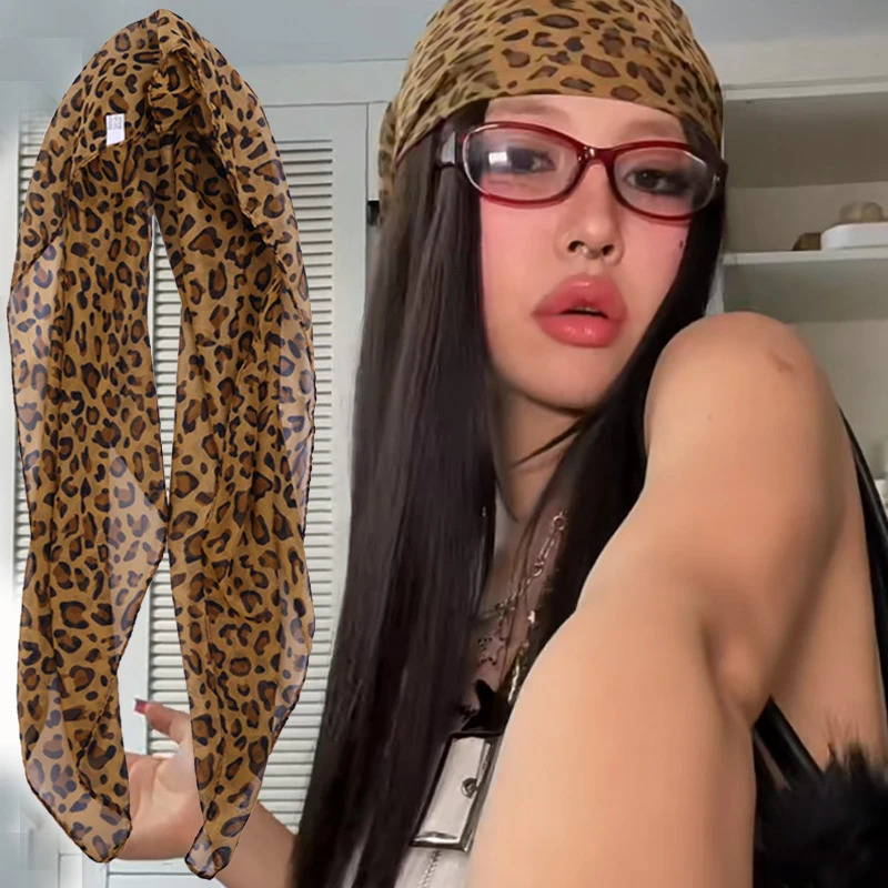 Y2K Retro Leopard Headscarf Women Girl High Quality Comfortable Fashion Headscarf Warm Versatile Party Scarf Exquisite Accessory 260107