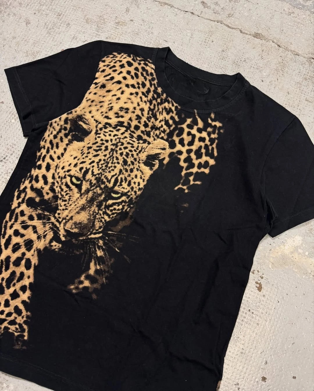 Y2K Original Color Cheetah Elements Around Printed T-shirt Personality Creative Summer Short-sleeved Men Trendy Shirt 260107