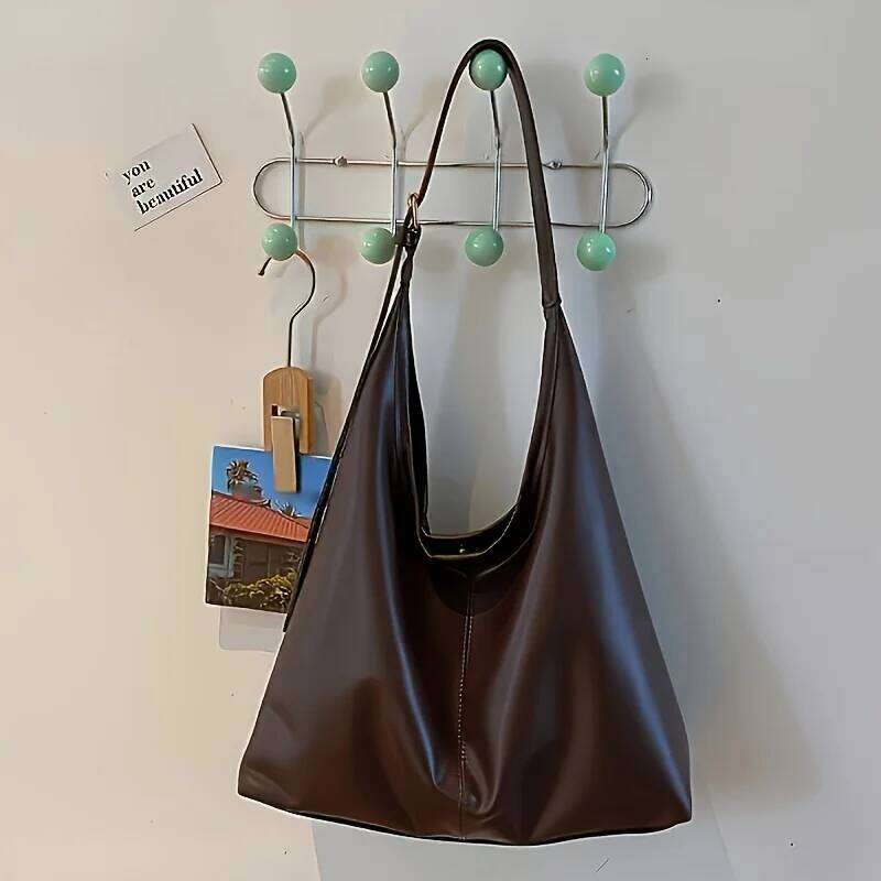 Fashion Leather Women's Hand-held Shoulder Bags, Large Capacity Simple and Versatile Tote Bag, Suitable for Commuting Banquets XJ260109