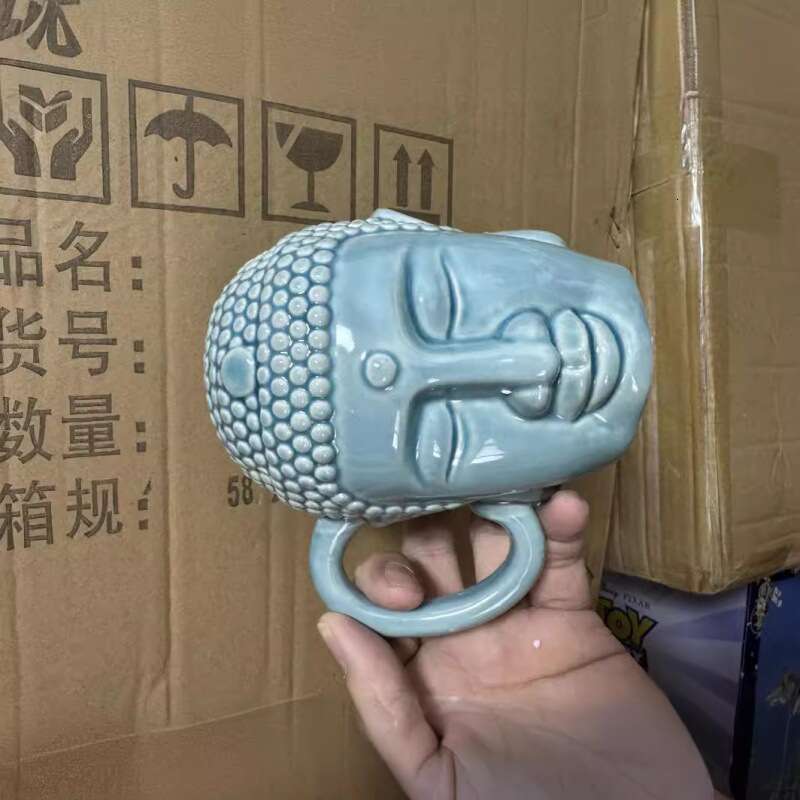 Creative Ceramic Mug Zen Buddha Compassion Coffee Cup Drinking Utensils Home Office Teacup Meditation Gift Artisan Pottery Drinking utensils Teacup Mu