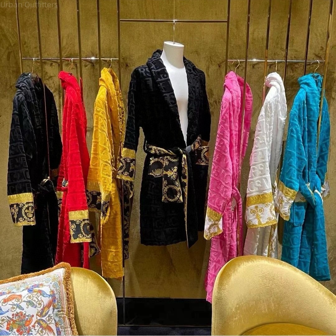 designer bathrobe for men and women sleep robe unisex man cotton sleepwear night robe highquality bathrobe brand designer robe breathable elegr size m-3xl