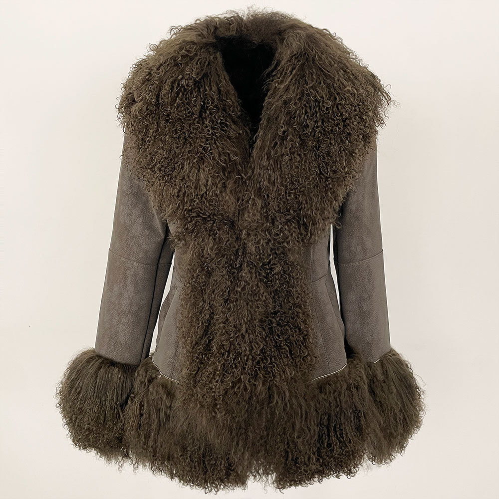 Fashion Lapel Faux Fur Patchwork Jacket Women Elegant Long Sleeves Thick Warm Coat Autumn Winter Lady Commuting Streetwear 241015 - view 5