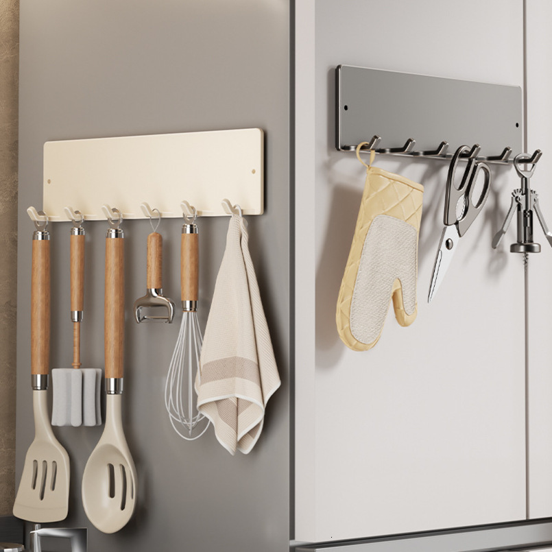 Magnetic Hook No-Drill Enamel Board Pegboard Accessories Kitchen Refrigerator Storage Rack Side Organizer Hanger