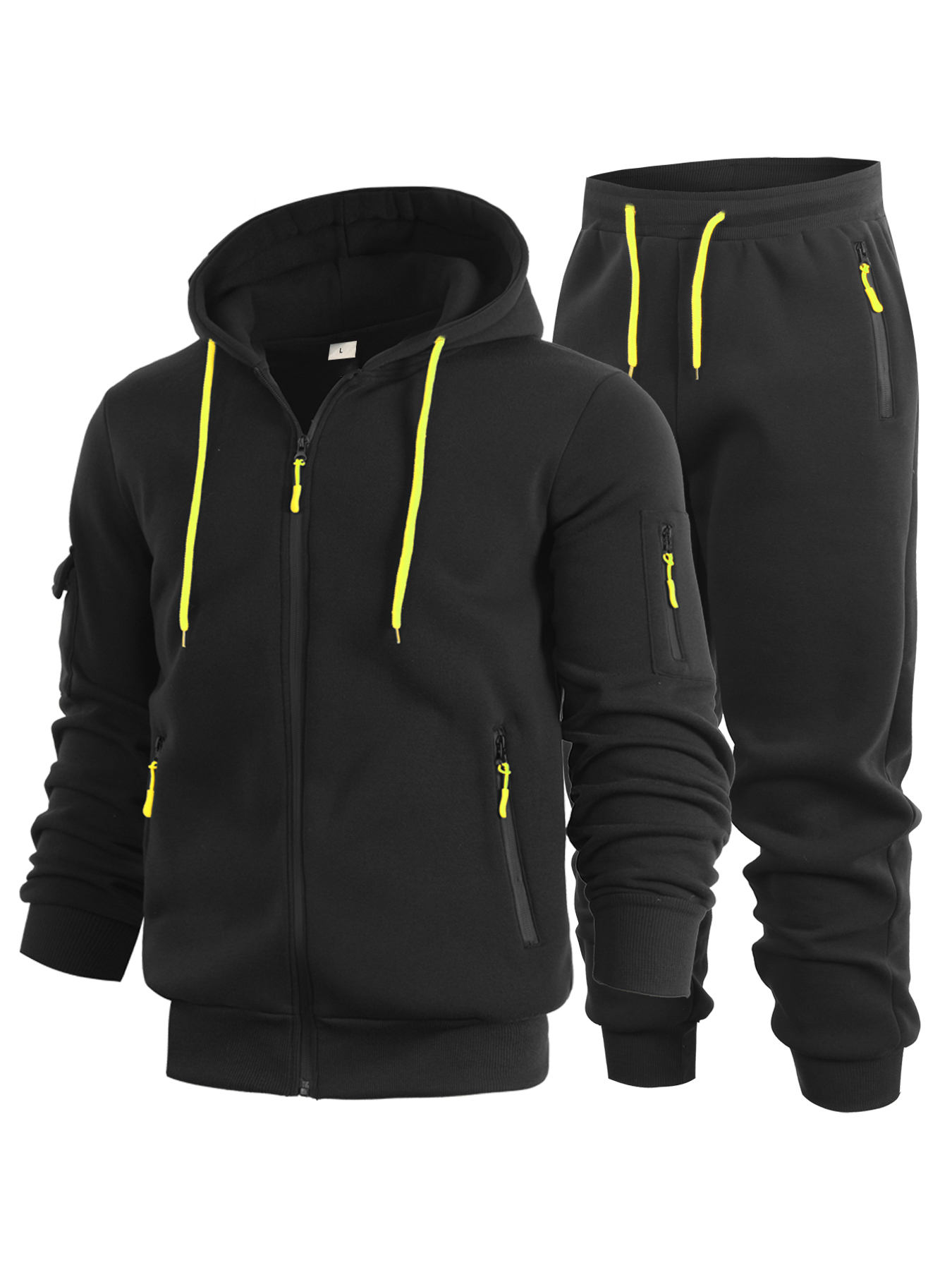 Men's 2-Piece Hoodie Tracksuit - Full-Zip Hoodie & Jogger Pants Set