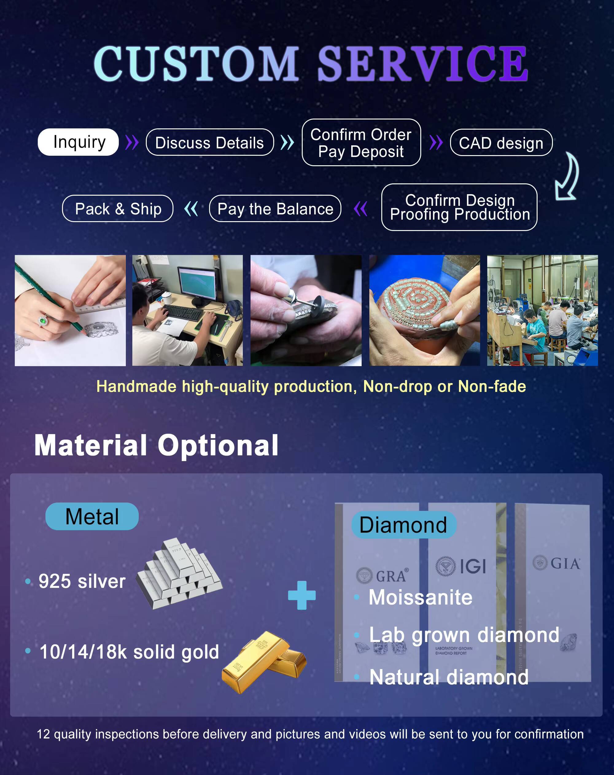 Custom Lab Grown Diamond Ring Women Wedding Engagement Lab Diamond Rings Gift 14k 18k Solid Gold IGI Certified