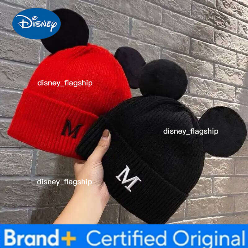 Disney Disney Mickey Mouse Fashion Cartoon M-Mark Ears Knitted Hat Men Women Must Have Autumn Winter Couple Christmas Halloween Gifts XJ260109
