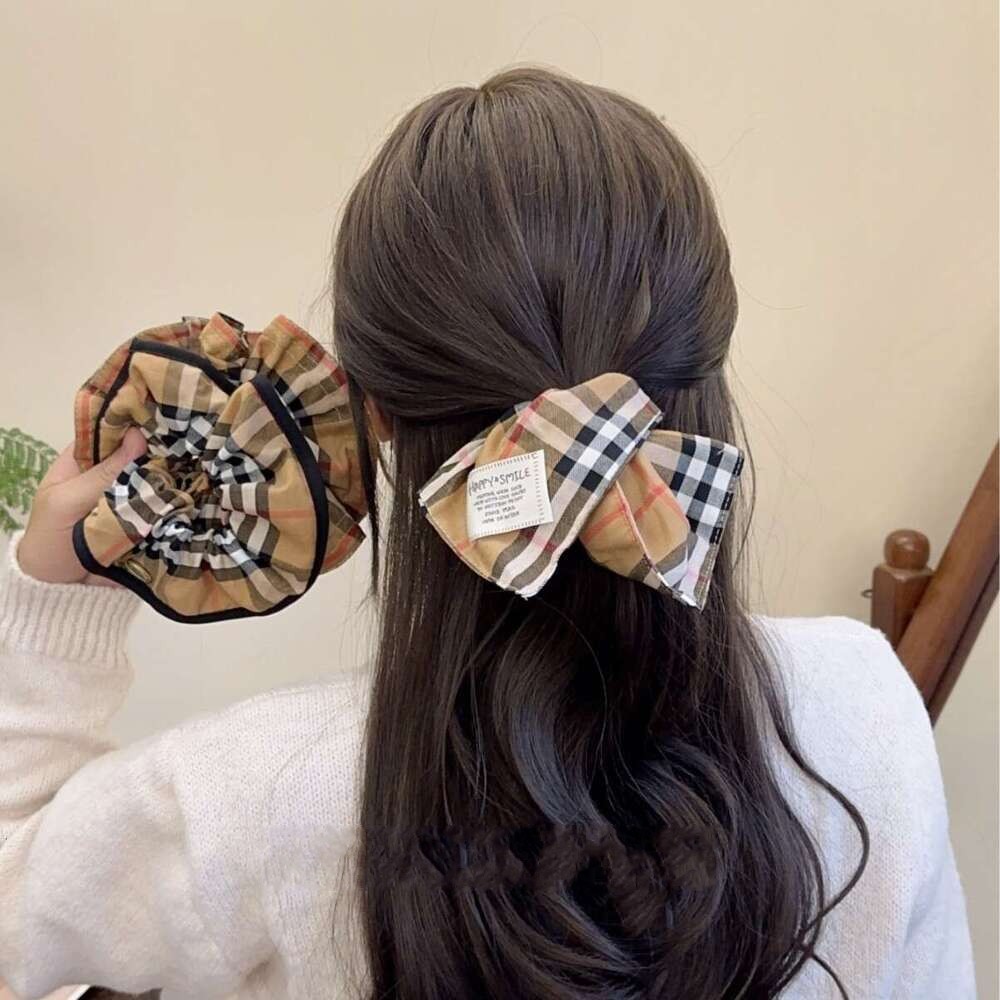 Sophisticated Patterned Scarf-Tied Hair Holders: Trendy Plaids & Comfortable Knots