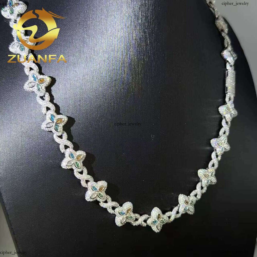 15mm VVS Moissanite Hip Hop Jewelry 925 Silver Iced Cuban Pass Diamond Chain Ready for Shipment