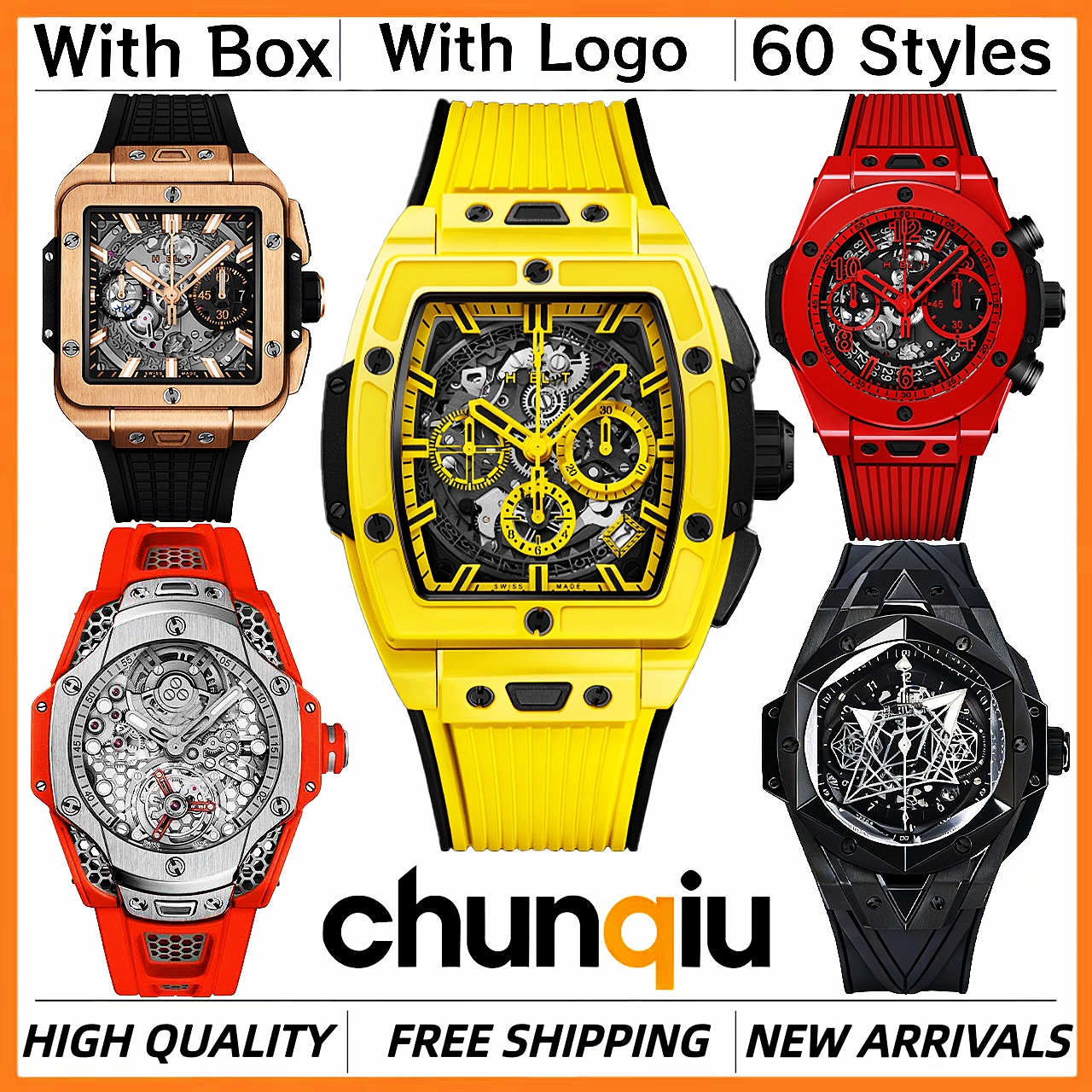 AAA Hublotx Watch Biagbang Luxury Designer Watch Premium Quality Men's Sports Watches Personalized Couple Watches Classic Swiss Chronographs Luminous Waterproof