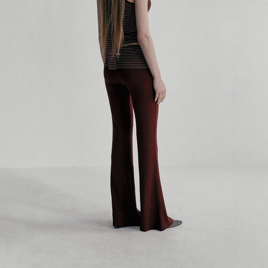 Badblood Striped Slim Fit American Style Hot Girl Fashion New Soft Casual Urban Women Ribbed Hip Lift Flared Pants 240829