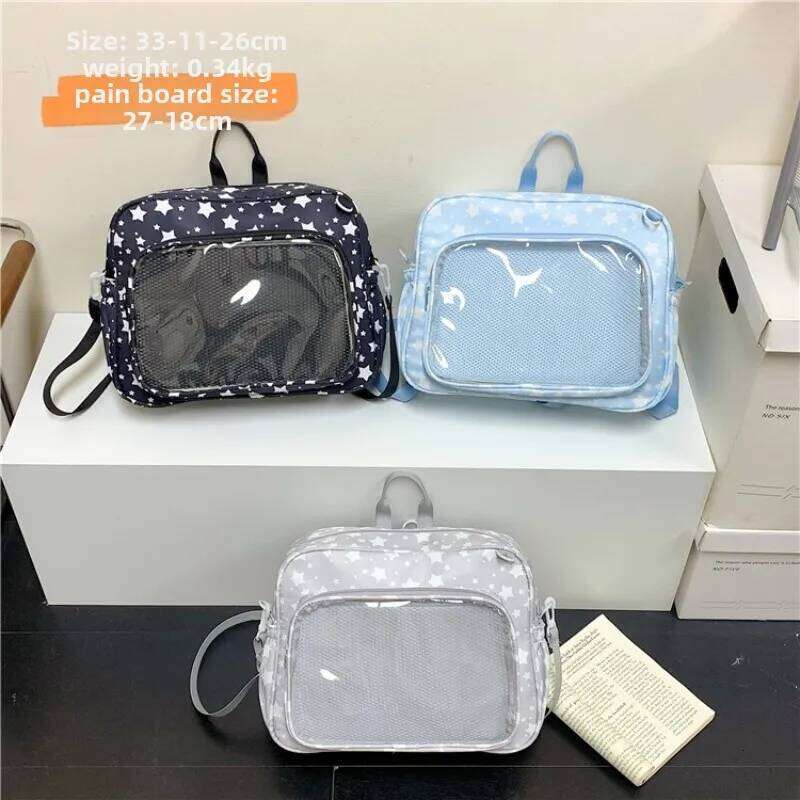 Japanese Anime Crossbody Transparent Texture Simple and Versatile Shoulder for Women Small Star Print Casul Cute Ita Bag XJ260109