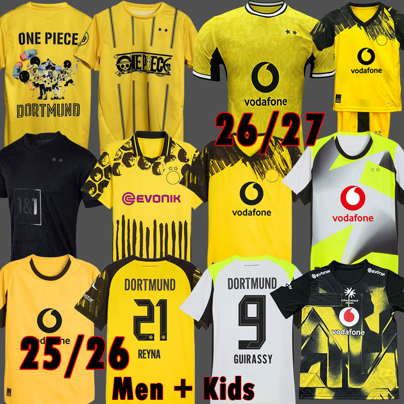 dortmund trikot soccer jerseys JOBE 7 BVBs Special 2025 2026 4th GUIRASSY SABITZER football shirt ADEYEMI BRANDT All Black men kids Kits Borussias trikots
