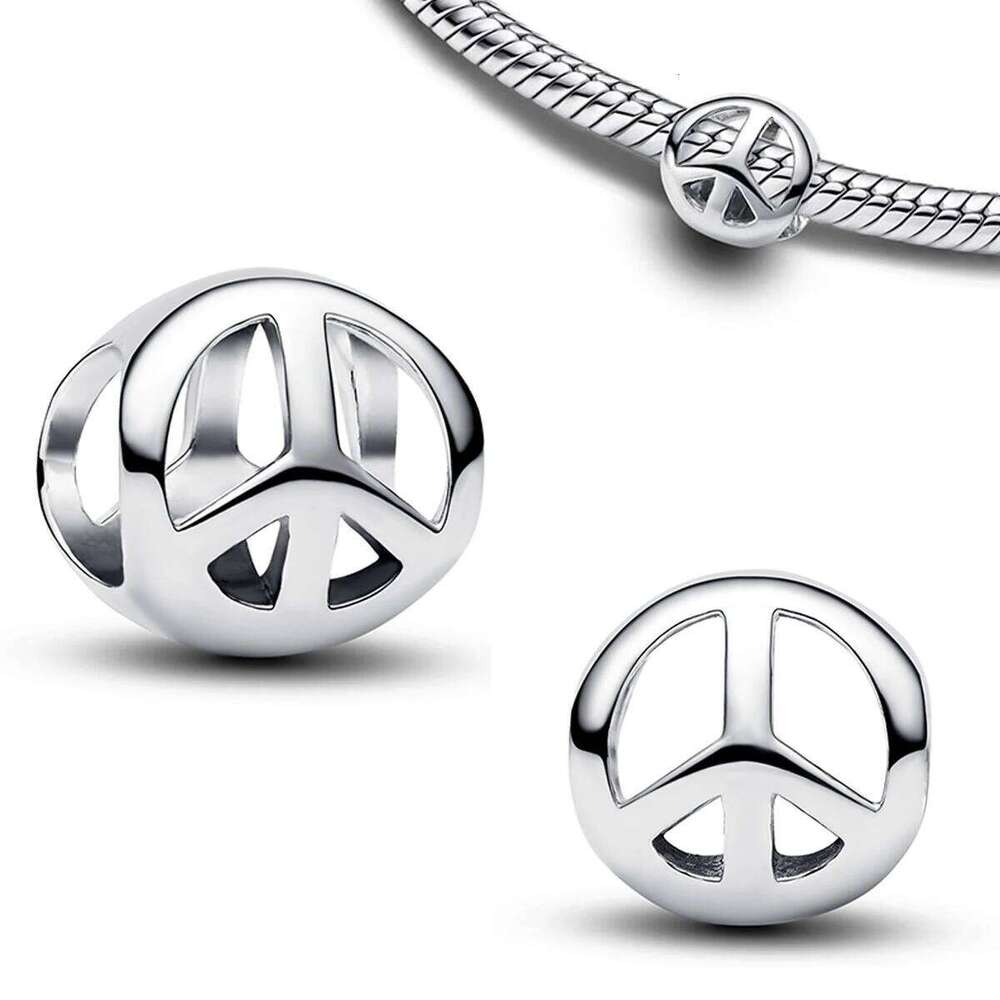 New 925 Sterling Silver Golden Round Charms Moon Snake Heart Butterfly Owl Beads Bracelets Necklaces Womens DIY Jewelry Gift